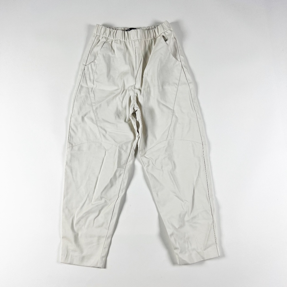 Zara Straight Leg Pants in Light Cream